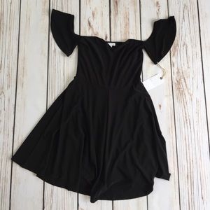 Leith black off the shoulder dress